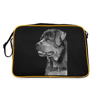 Rottweiler s/h - Retro Tasche - Schwarz/Gold - Hinten
