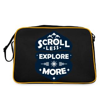 Scroll Less, Explore More - Retro Bag - black/gold - Back