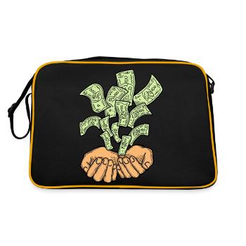 Big money flying to you for wealth and prosperity. - Retro Bag - black/gold - Back