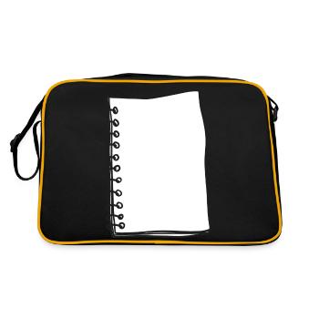 Notebook Banner Drawing - Retro Bag - black/gold - Back