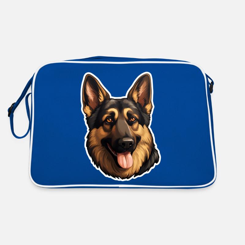 Schäferhundkopf Retro Tasche