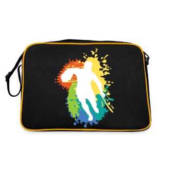 Belle idee cadeau design graphique rugbyman rugby - Sac Retro - noir/or - Dos