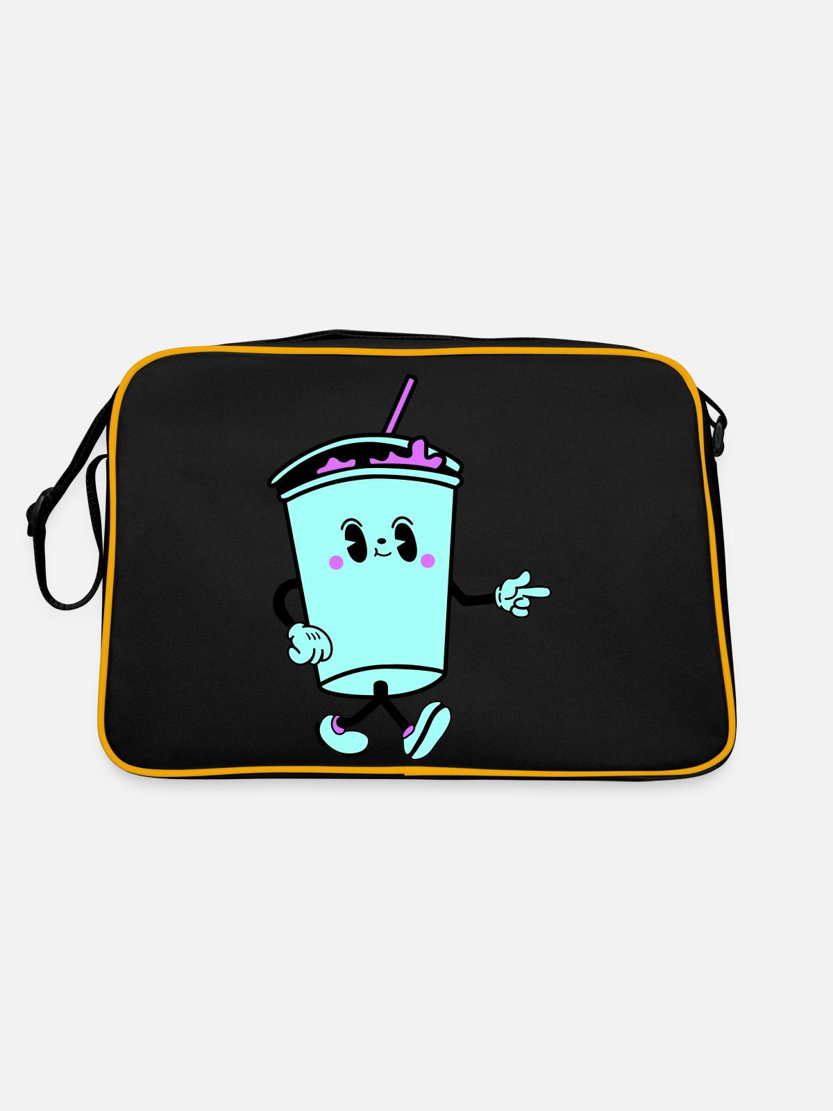 Boisson Dessin Animé - Sac Retro - noir/or - Dos
