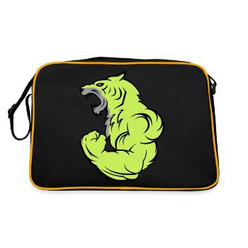 strong tiger 02 - Retro Tasche - Schwarz/Gold - Hinten