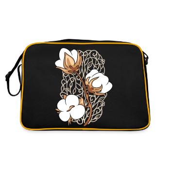 Élément ornemental avec brindille de coton fleurie - Sac Retro - noir/or - Dos