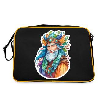 Druide Wasserfarben - Retro Tasche - Schwarz/Gold - Hinten