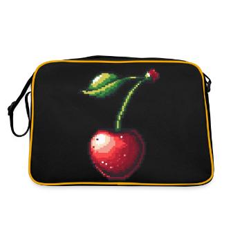 Icône de pixel de cerise - Sac Retro - noir/or - Dos