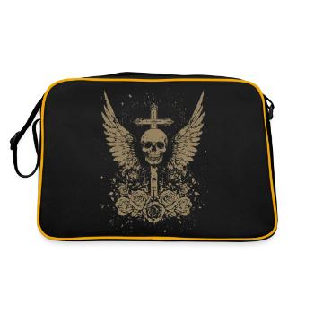 Goth Skull Grunge Cross - Retro Bag - black/gold - Back