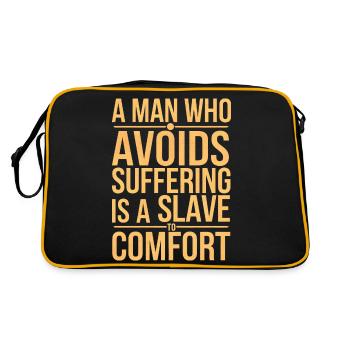 Ein Mensch, der das Leiden vermeidet, ist ein Sklave des Trostes - Retro Tasche - Schwarz/Gold - Hinten