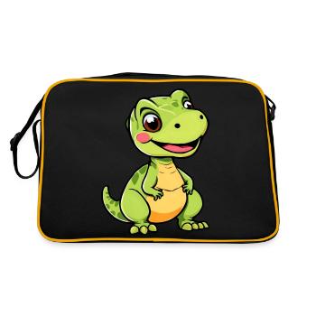 Dessin animé ludique Dino - Sac Retro - noir/or - Dos