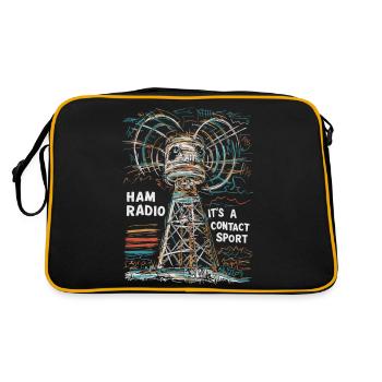 Ham Radio – Contact is everything! - Retro Bag - black/gold - Back