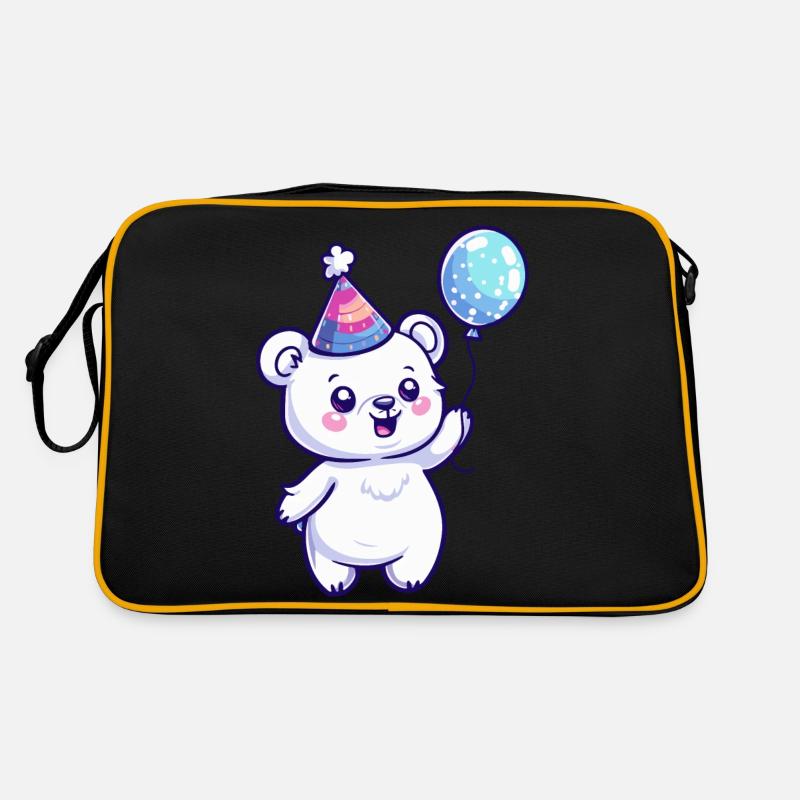 Eisbär Geburtstag Comic Niedlich Retro Tasche