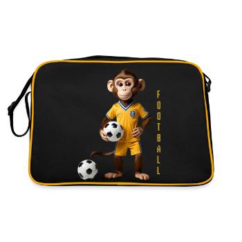 Cool monkey - Retro Tasche - Schwarz/Gold - Hinten