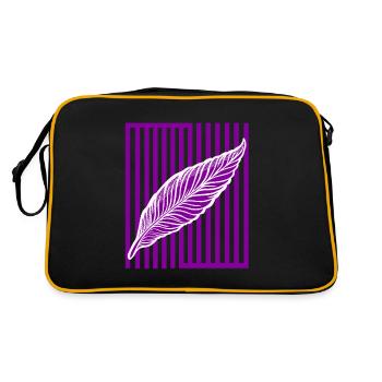 Feather on vertical bar - Retro Bag - black/gold - Back
