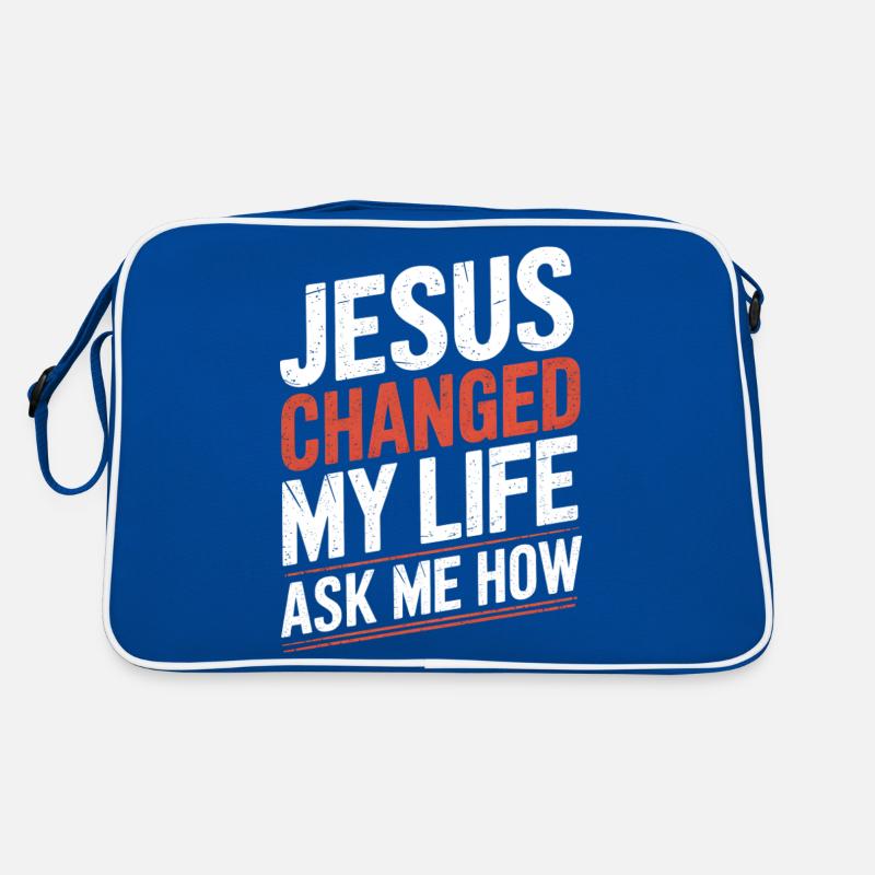 Jesus hat mein Leben verändert! Christlich Retro Tasche