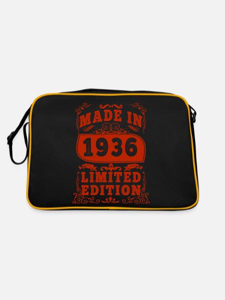 1936 Birthday 1936 Born 1936 Birthday - Retro Bag - black/gold - Back
