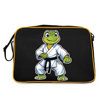 Karaté Tortue Dessin Animé - Arts Martiaux - Sac Retro - noir/or - Dos