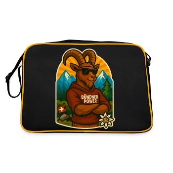 Graubünden power - Retro Bag - black/gold - Back