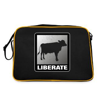 Liberate Vegan Animal Liberation Cow - Retro Bag - black/gold - Back