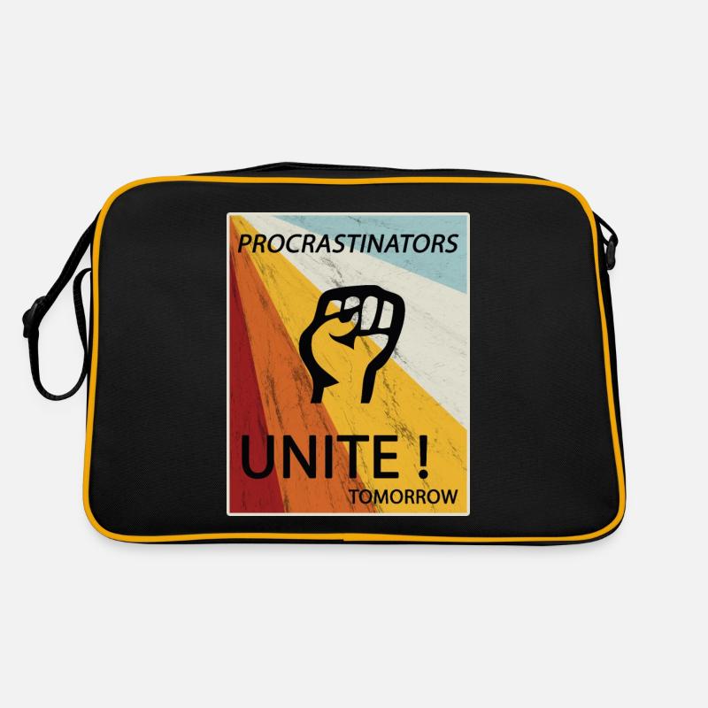 Procrastinators Unite Tomorrow Faul sein Geschenk Retro Tasche