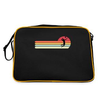 Lustiges Volleyballhemd, Retro Vintage Volleyball D. - Retro Tasche - Schwarz/Gold - Hinten
