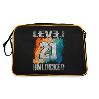 Birthday Gift Level Unlocked 21 years - Retro Bag - black/gold - Back