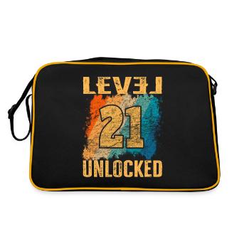 Birthday Gift Level Unlocked 21 years - Retro Bag - black/gold - Back