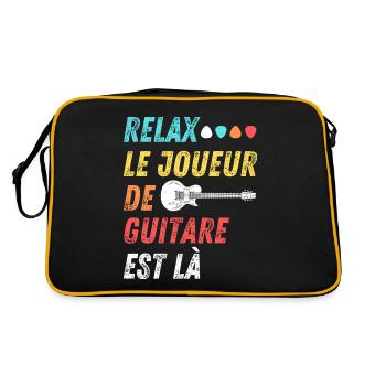 Guitariste le joueur de guitare est là cadeau - Sac Retro - noir/or - Dos