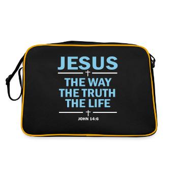 Jesus Faith entwirft für Frauen - Retro Tasche - Schwarz/Gold - Hinten