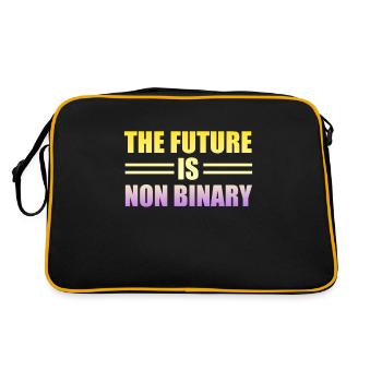 Nicht-binäres Pride-Design - Retro Tasche - Schwarz/Gold - Hinten