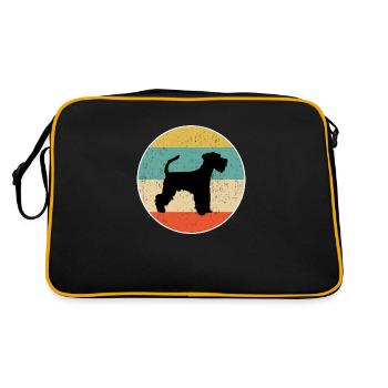Conception de cadeau de chien Schnauzer miniature - Sac Retro - noir/or - Dos
