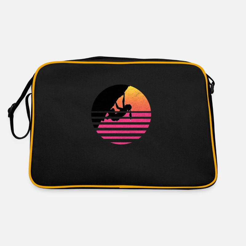 Klettern Bouldern Geschenkentwurf - Retro Tasche - Schwarz/Gold