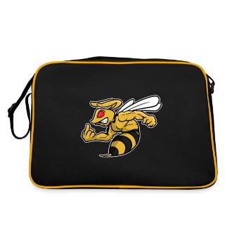 Wasp bees sting middle finger insect motif - Retro Bag - black/gold - Back