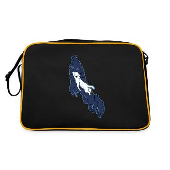 Loup mouche bébé loup dessin motif - Sac Retro - noir/or - Dos