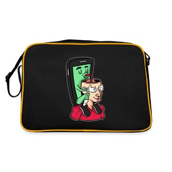 Téléphone mobile smartphone téléphone contrôle de la toxicomanie motif - Sac Retro - noir/or - Dos