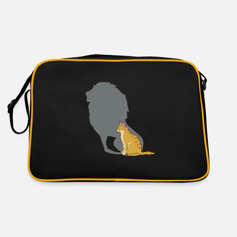 Katze Schatten Löwe Schattenspiel Kätzchen Retro Tasche