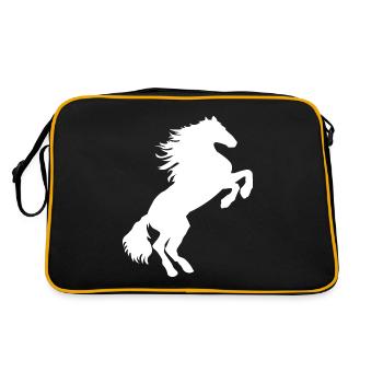 White Horse Mold - Horse T Shirt & Hoodie - Retro Bag - black/gold - Back