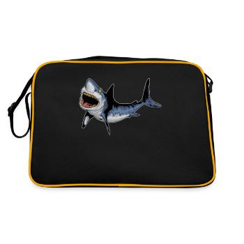 Requin prédateur Animaux marins Requin Requins Requin Blanc Motif - Sac Retro - noir/or - Dos