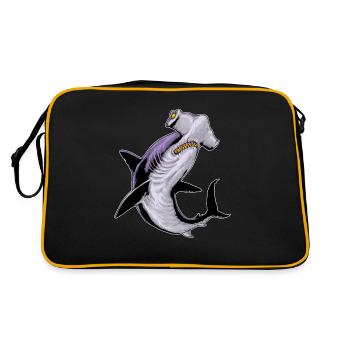 Requin poisson prédateur animal marin requin motif requin marteau - Sac Retro - noir/or - Dos