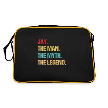 Mens Jay Name Gift design - Retro Bag - black/gold - Back