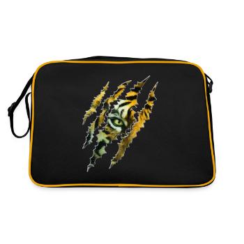 Tigre oeil Griffe Chat Chat Lion Félin - Sac Retro - noir/or - Dos
