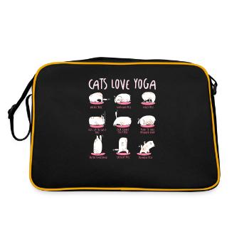 Cats Love Yoga Différentes positions de yoga - Sac Retro - noir/or - Dos