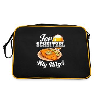 For Schnitzel My Nitzel | Beer and schnitzel - Retro Bag - black/gold - Back