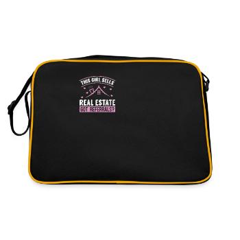 Dieses Mädchen Verkauft Immobilien Für - Retro Tasche - Schwarz/Gold - Hinten