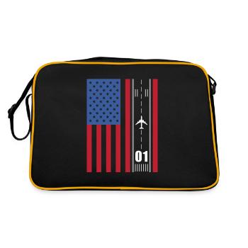 Patriotic Airplane American Pilot Airplane - Sac Retro - noir/or - Dos