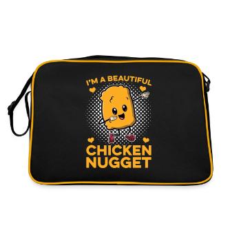 Beautiful Chicken Nugget Lover Chicken Nuggets - Retro Bag - black/gold - Back