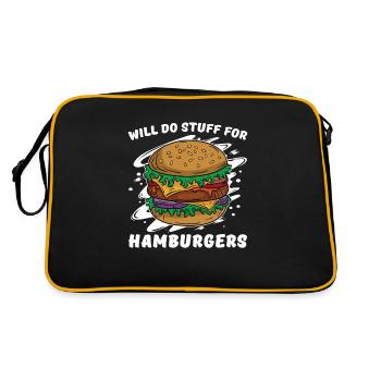 Makes things for hamburgers For hamburger lovers - Retro Bag - black/gold - Back