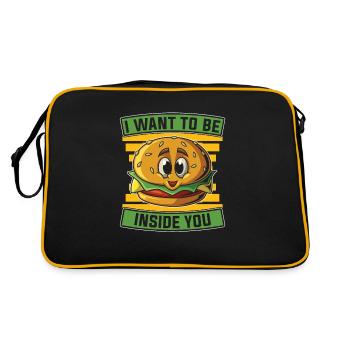 I want to be in you for hamburger lovers - Retro Bag - black/gold - Back