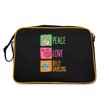 Peace Love Danse du ventre pour danseuse du ventre - Sac Retro - noir/or - Dos
