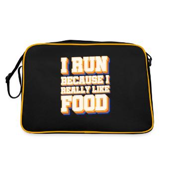 Je cours J’aime la nourriture Cross Country Running Xc - Sac Retro - noir/or - Dos